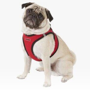 Voyager Black Trim Mesh Dog Harness, Red, Large